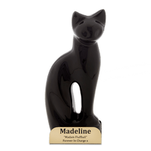 Load image into Gallery viewer, Black Forward Facing Cat Urn