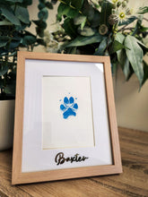 Load image into Gallery viewer, Framed Ink Paw Print With Engraving