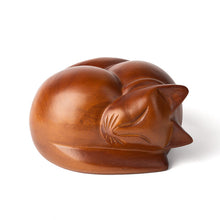 Load image into Gallery viewer, Wooden Sleeping Cat
