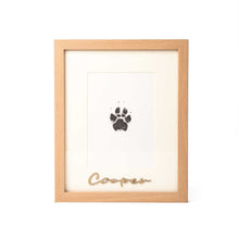 Load image into Gallery viewer, Framed Ink Paw Print With Engraving