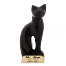 Load image into Gallery viewer, Black Forward Facing Cat Urn
