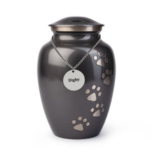 Load image into Gallery viewer, Paw Prints Slate Metal Urn
