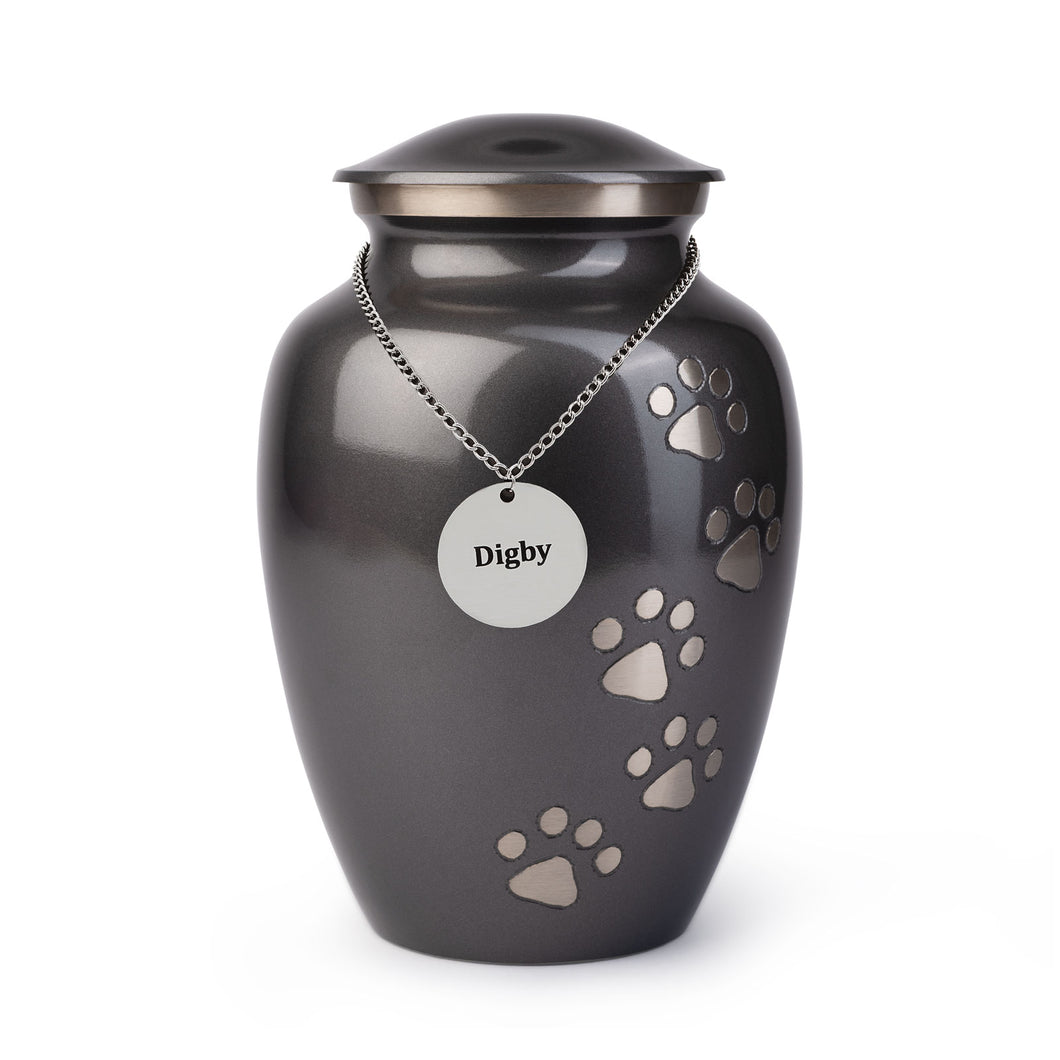 Paw Prints Slate Metal Urn