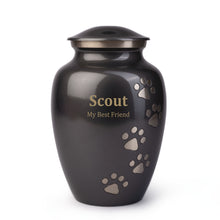 Load image into Gallery viewer, Paw Prints Slate Metal Urn
