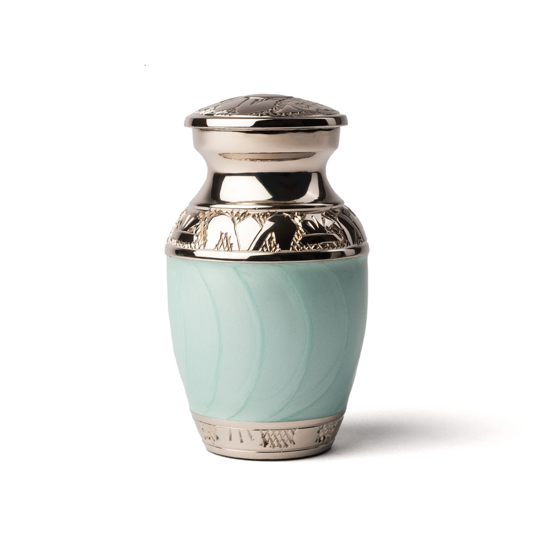 Blue Enamel Urn - Mini