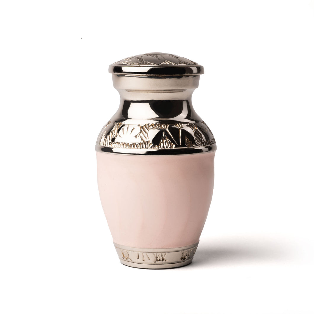 Pink Enamel Urn - Mini