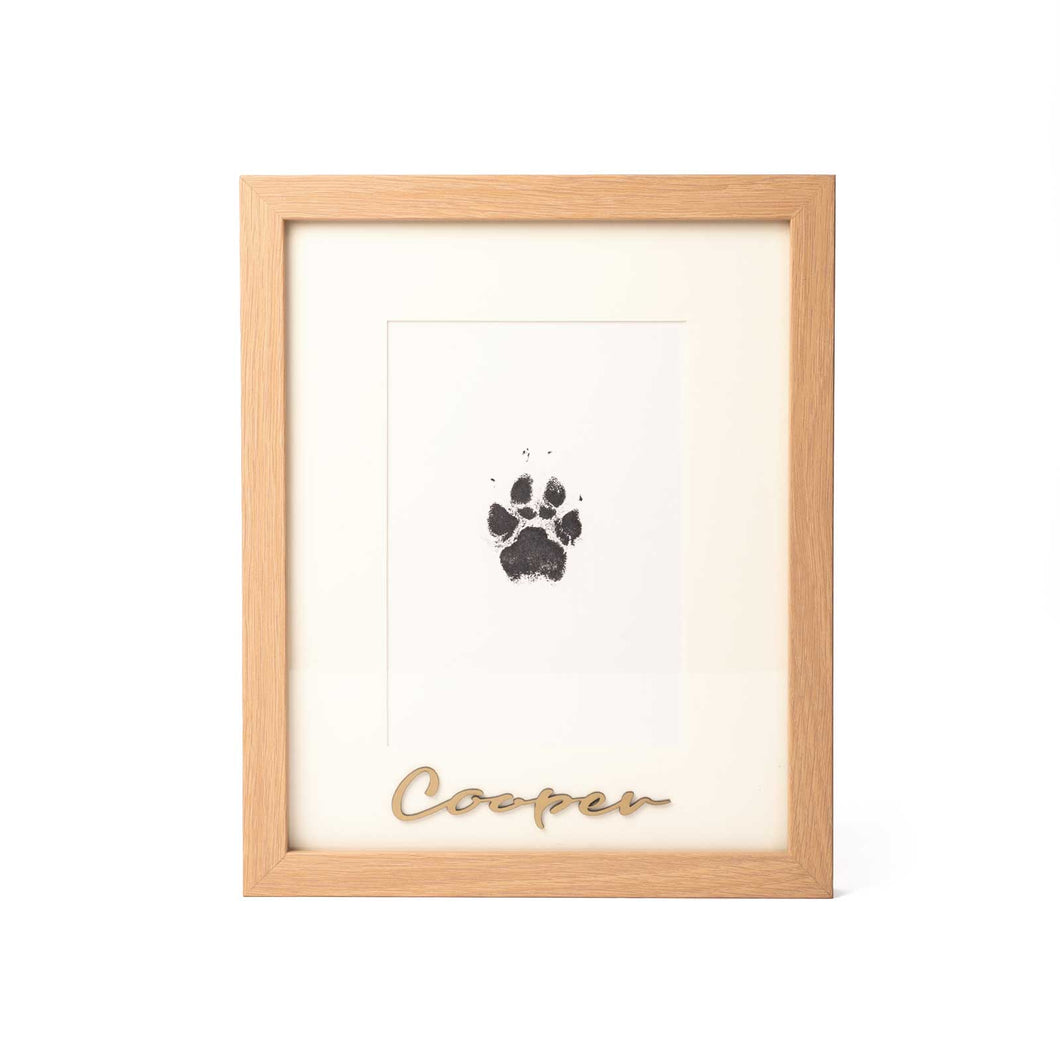 Framed Ink Paw Print With Engraving