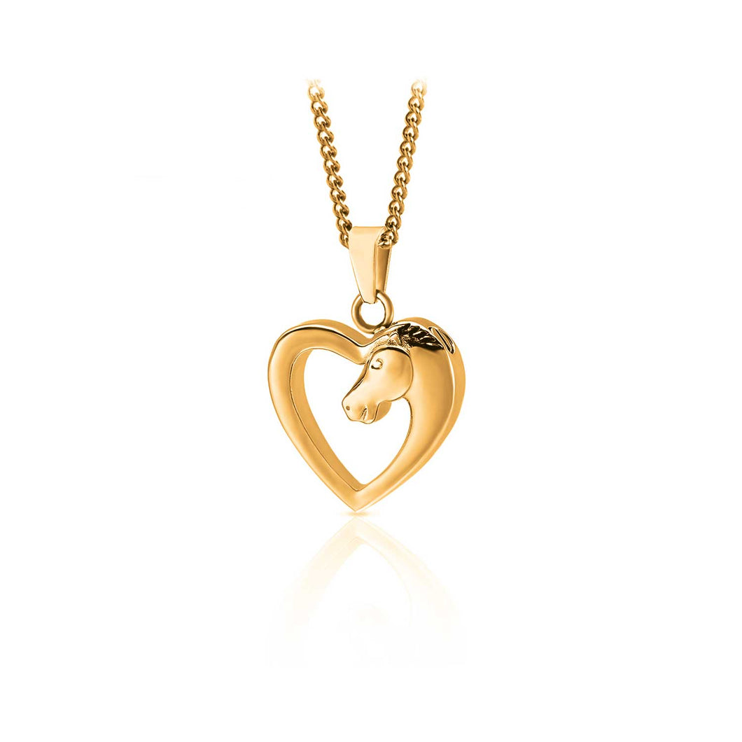 A Horse’s Love Pendant – Gold