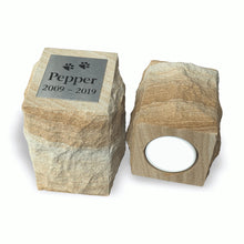 Load image into Gallery viewer, Rock Face Sandstone Garden Memorial Urn (P1)
